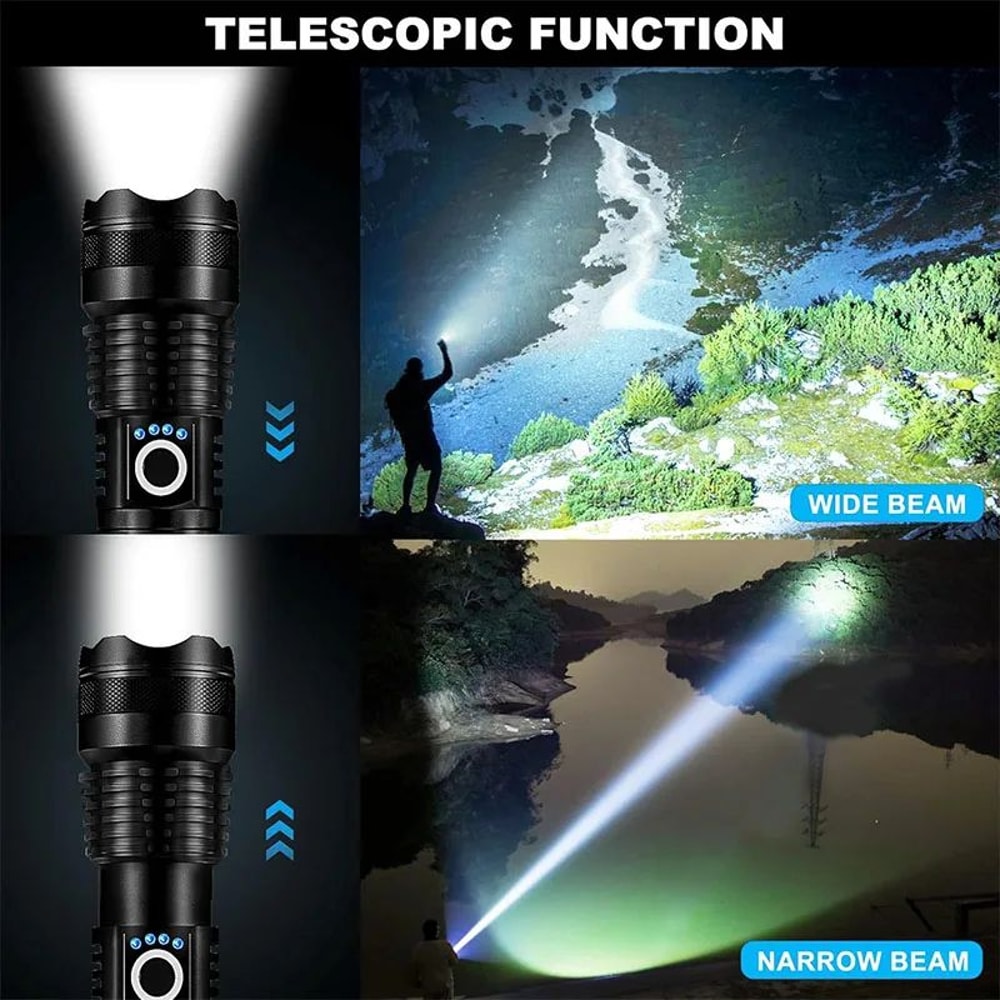 High Power Rechargeable LED Tactical Flashlight With Zoom 2