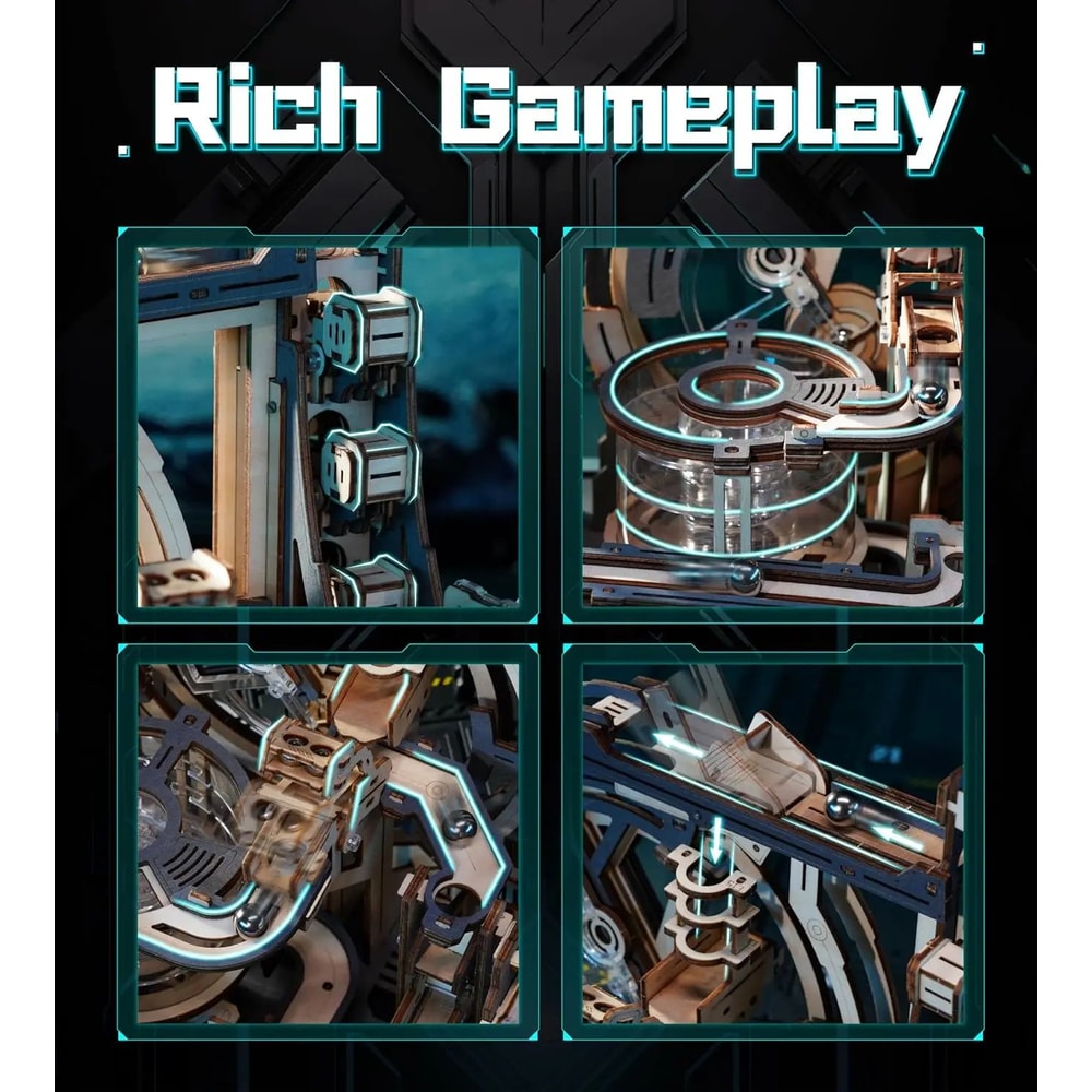 Robotime Rokr Marble Spaceport 3D Wooden Puzzle Kit 3