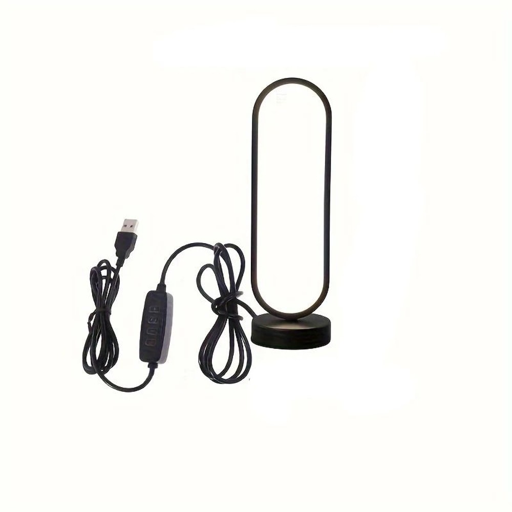 ThreeColor Dimmable LED Ring Bedside Lamp 5