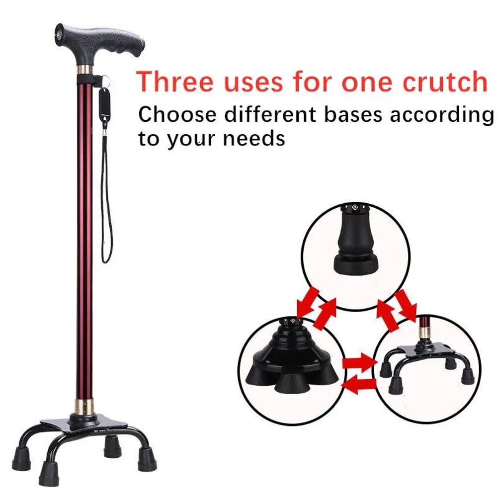 Retractable NonSlip Aluminum Walking Cane With LED Light 18