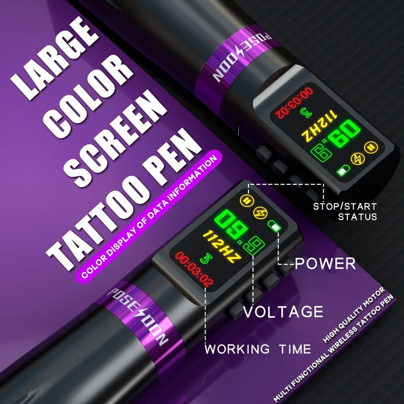 POSEIDON Wireless Tattoo Pen Kit With Power Supply 4