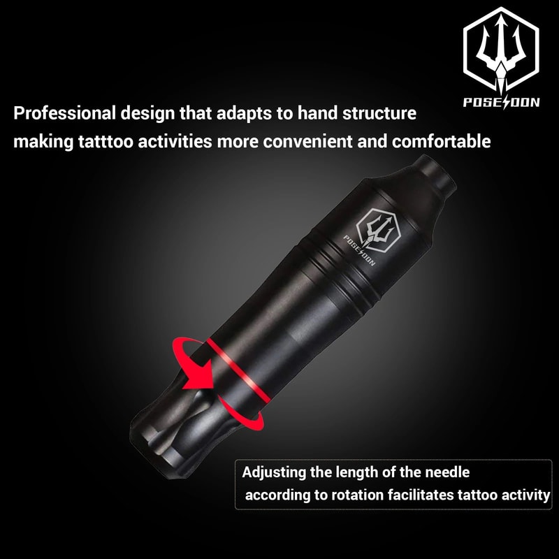 POSEIDON Wireless Tattoo Pen Kit With Power Supply 13