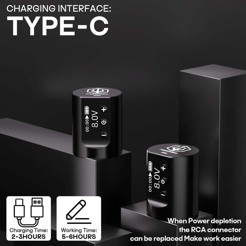 POSEIDON Wireless Tattoo Pen Kit With Power Supply 16