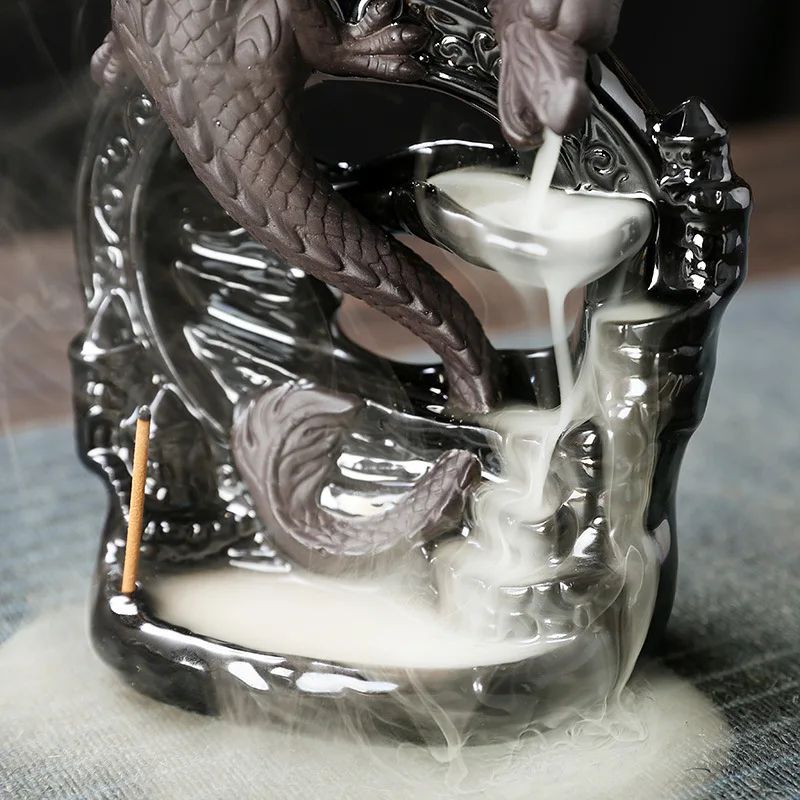 Ceramic Dragon Backflow Incense Burner For Home Decor 3