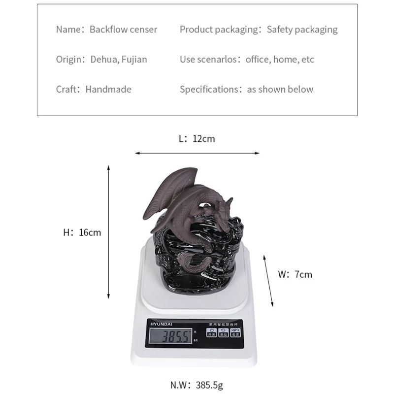 Ceramic Dragon Backflow Incense Burner For Home Decor 5