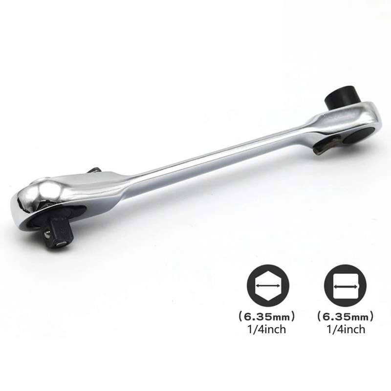 2in1 Compact Ratchet Wrench With Socket Screwdriver Bits 5