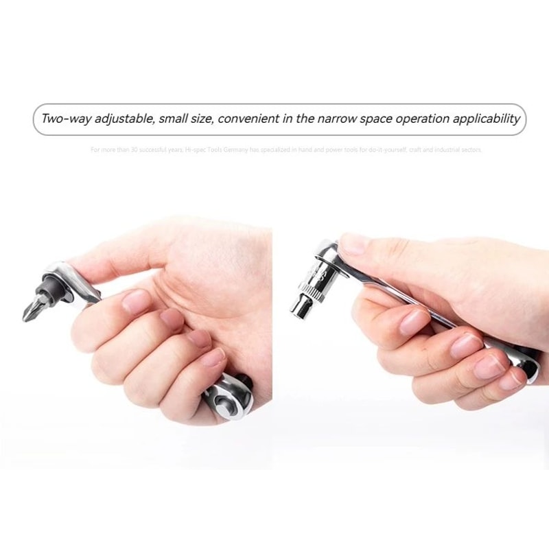 2in1 Compact Ratchet Wrench With Socket Screwdriver Bits 15