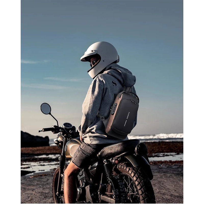 Men PU Leather AntiTheft Crossbody Chest Bag 6