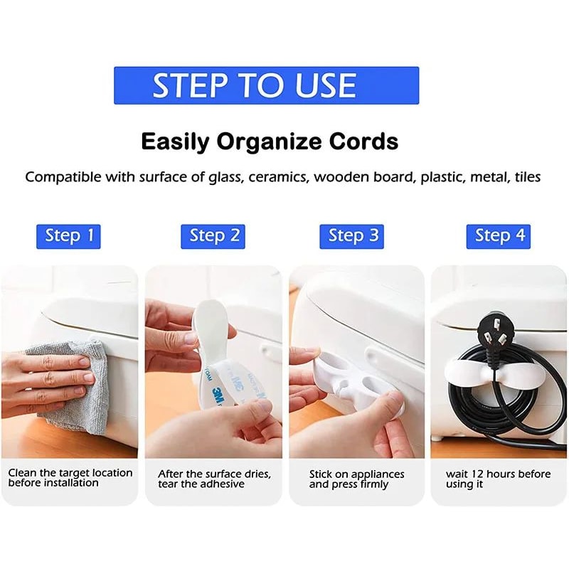4Pack Cord Winder Organizer Clips For Appliance Cable Management 15