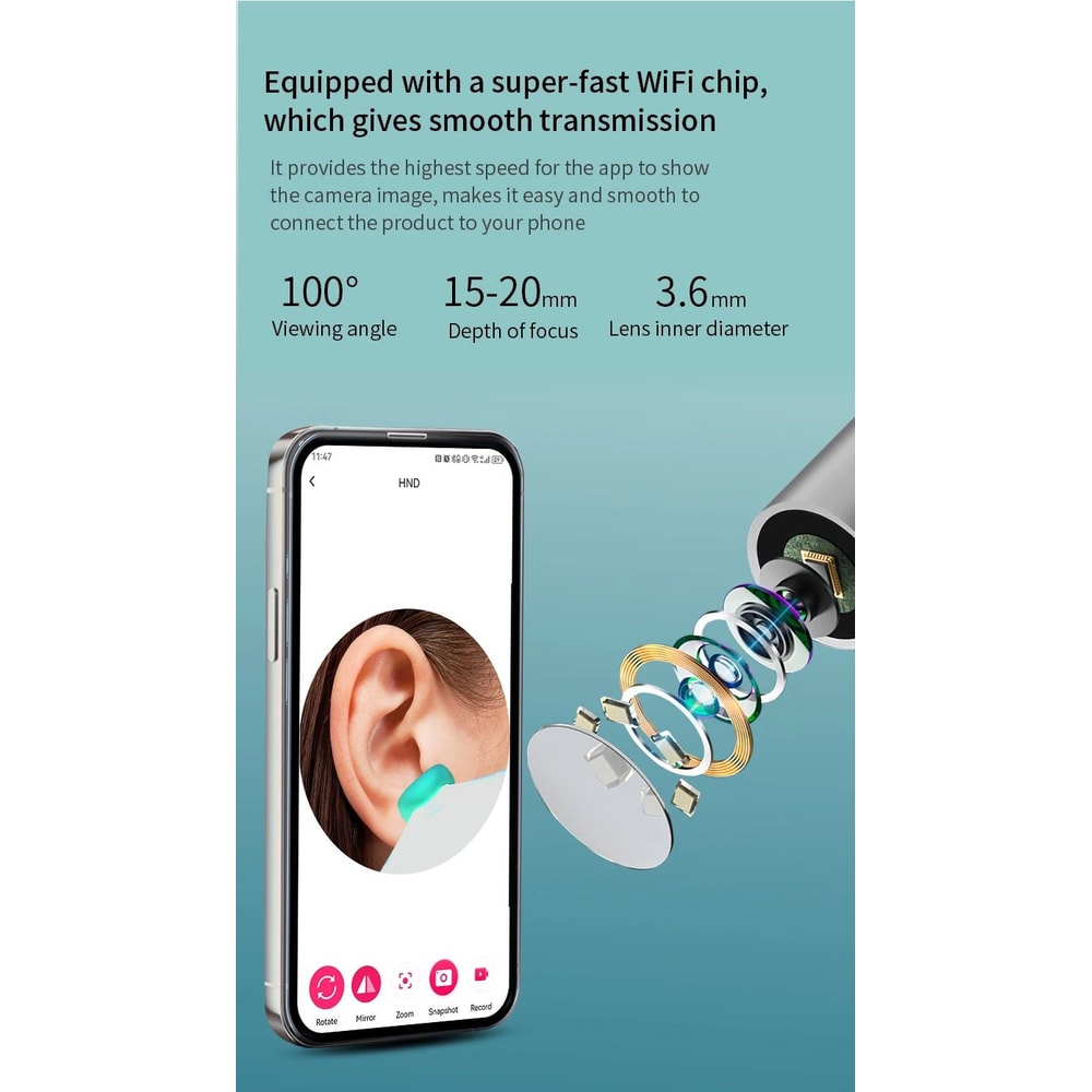 Smart Visual Ear Cleaner With Camera And 6 LED Lights Earpick 8