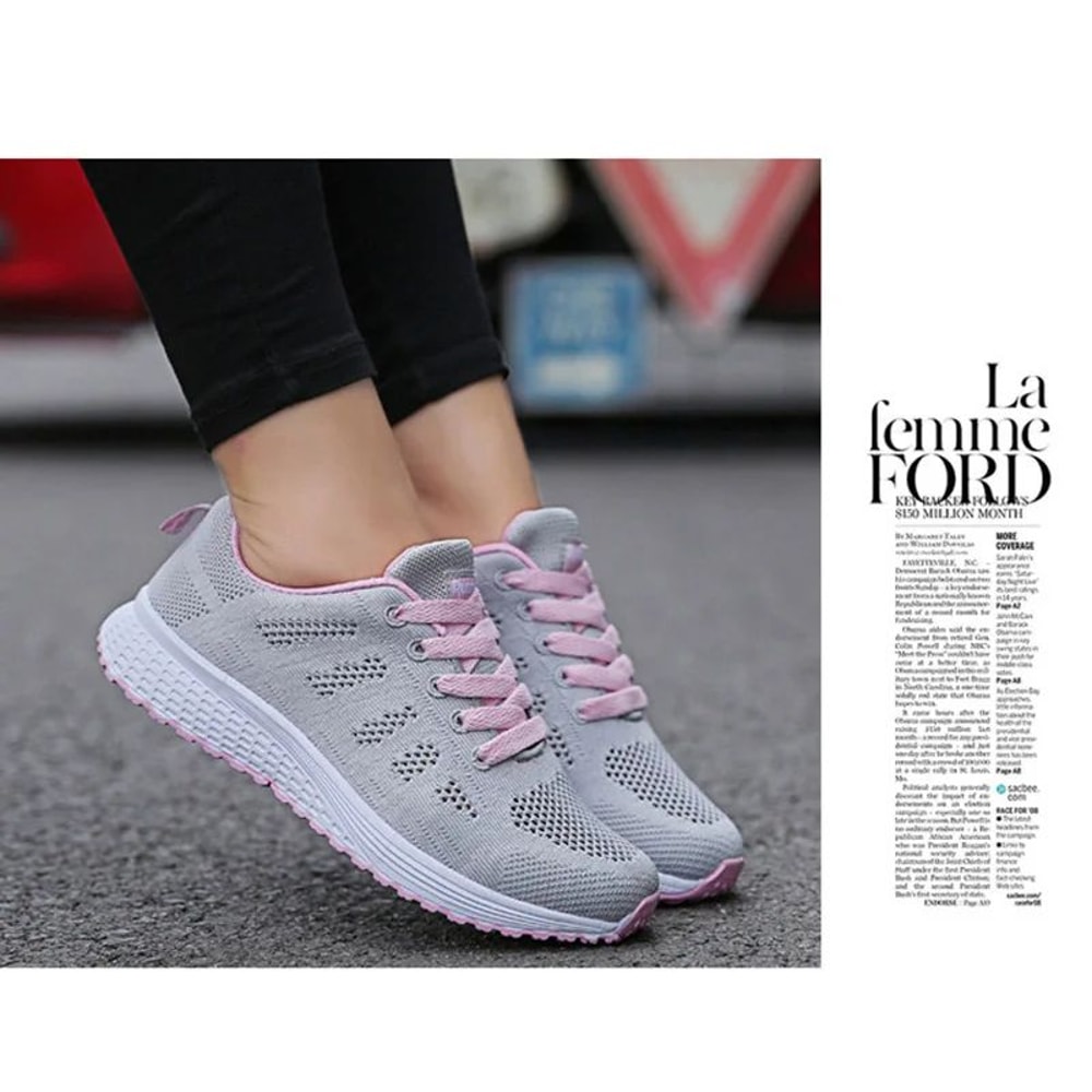 Women Breathable Mesh Walking Sneakers 13