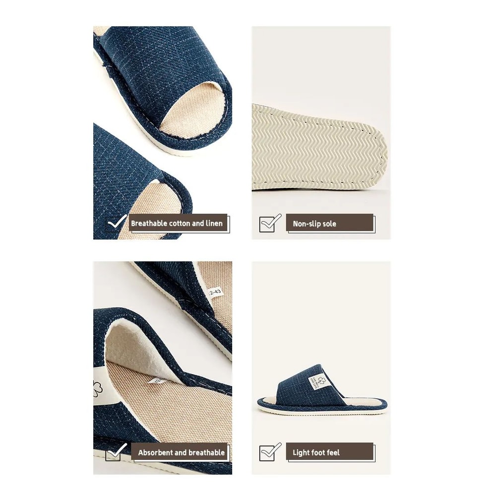Breathable Linen Home Slippers 7