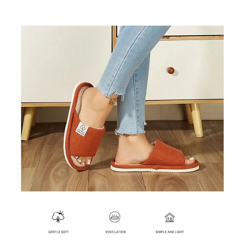 Breathable Linen Home Slippers 8