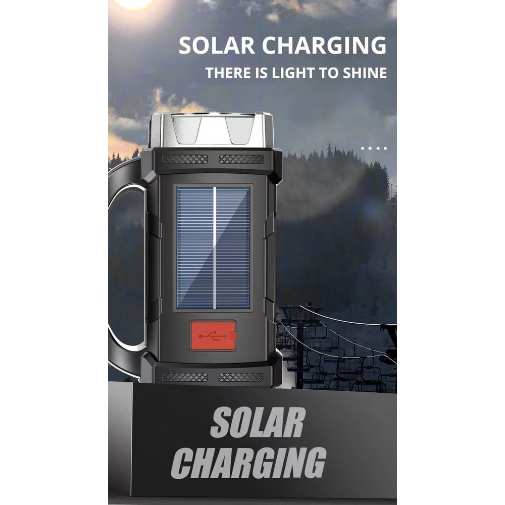Rechargeable Solar LED Flashlight Work Light 11