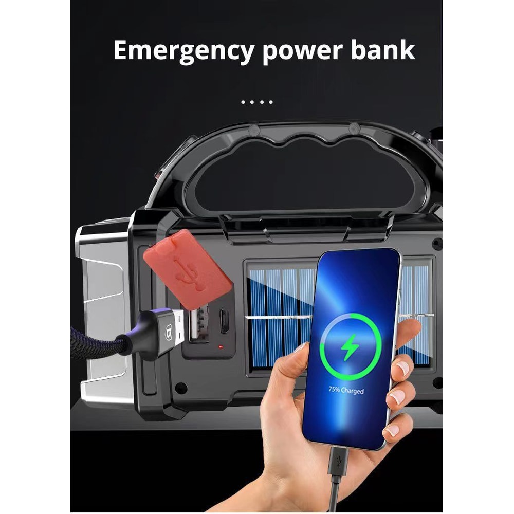 Rechargeable Solar LED Flashlight Work Light 13