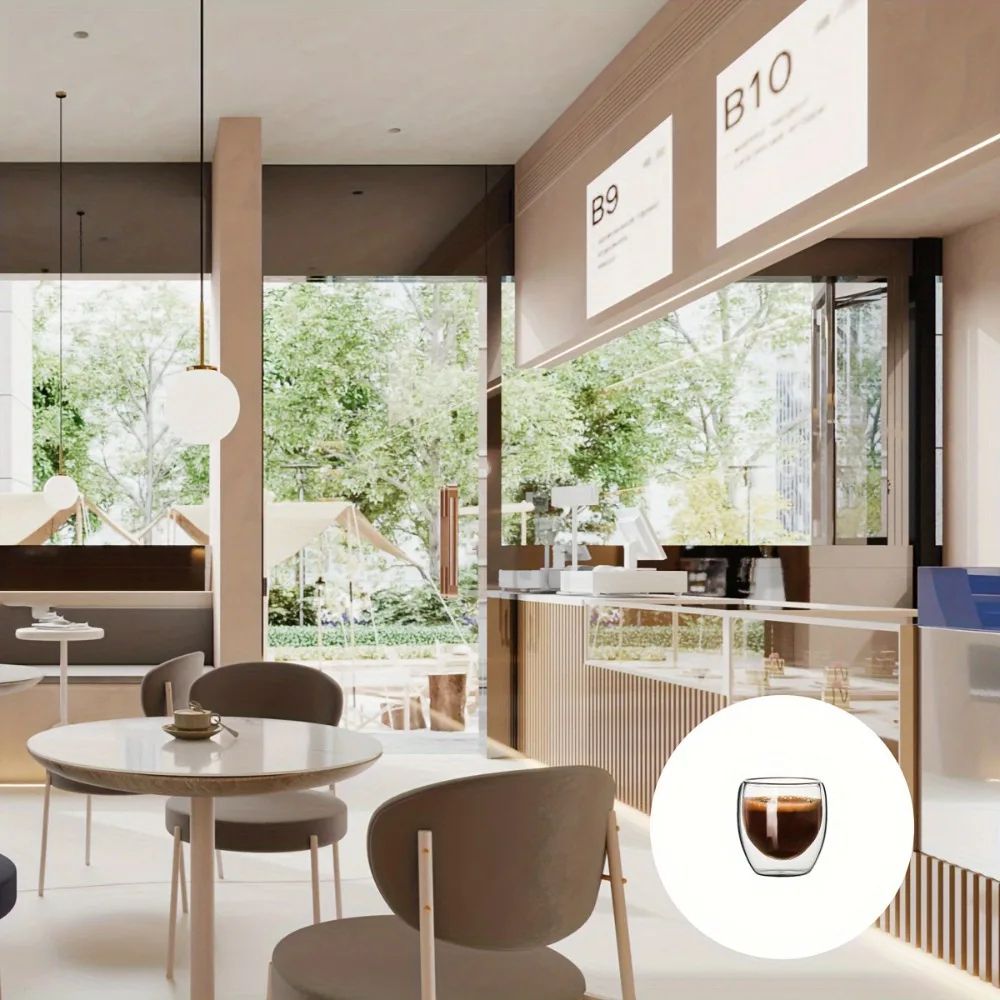 Double Wall Insulated Glass Coffee Cups Set 6