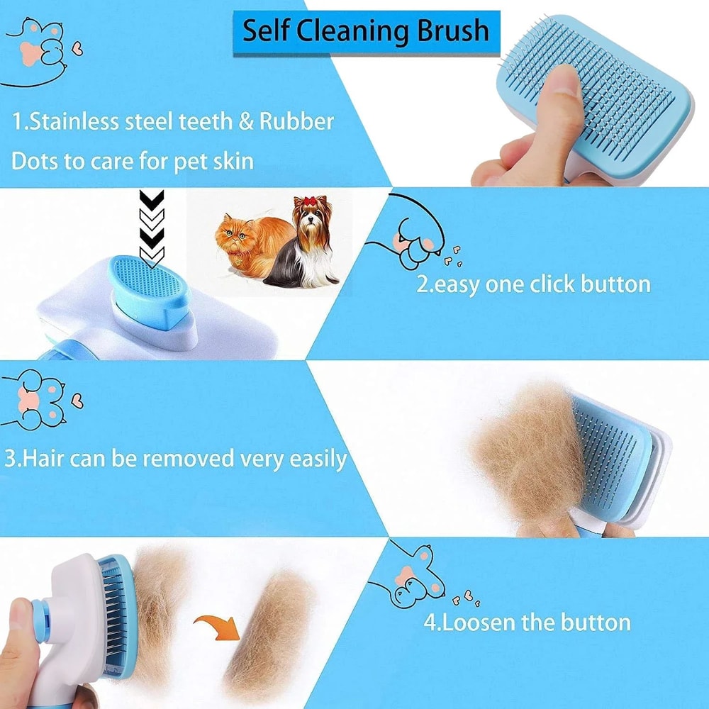 Pet Hair Remover Grooming Brush 2