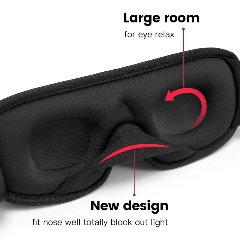3D Contoured Light Blocking Sleep Mask 2