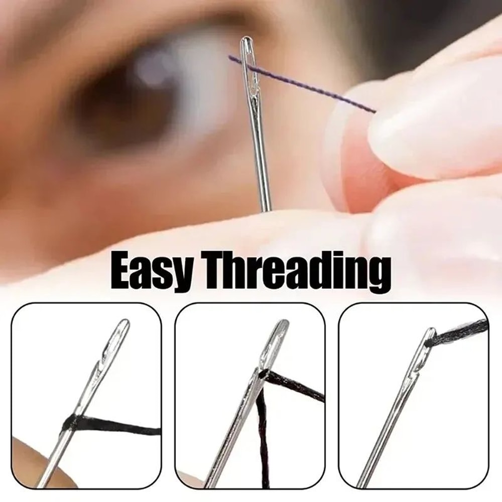 Self Threading Sewing Needles Set For Easy Stitching 3