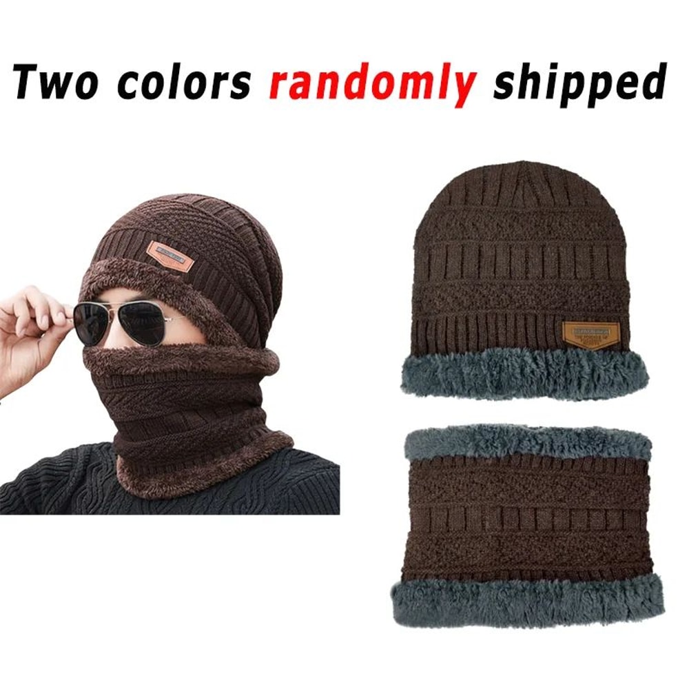 Winter Fleece Beanie Scarf Set For Cold Weather 7