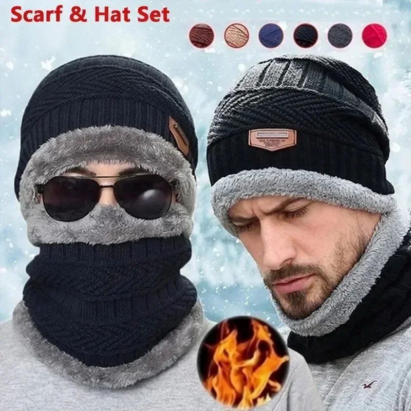 Winter Fleece Beanie Scarf Set For Cold Weather 8