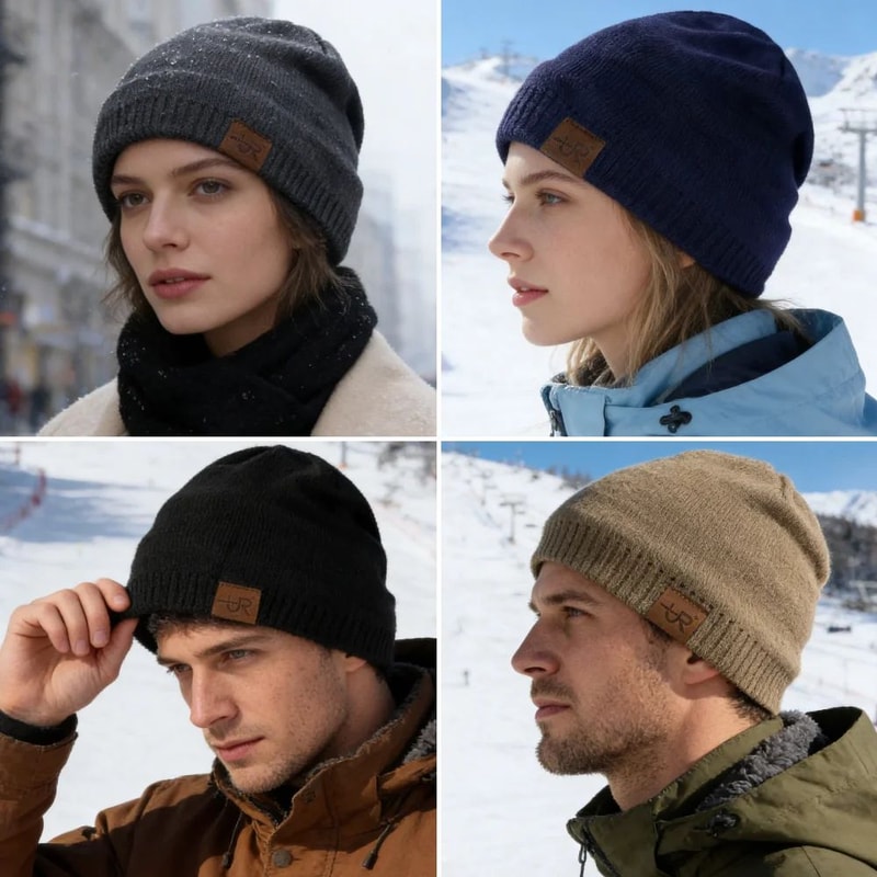 Fur Lined Knitted Winter Beanie For Men And Women 2