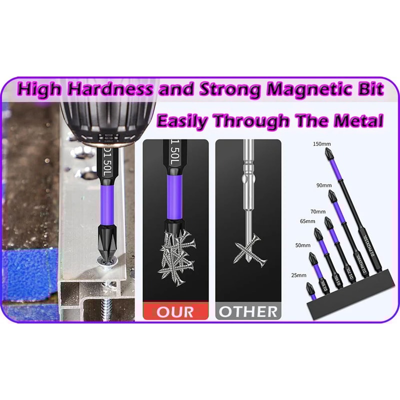 Magnetic Phillips Screwdriver Bits Set For Power Tools 6