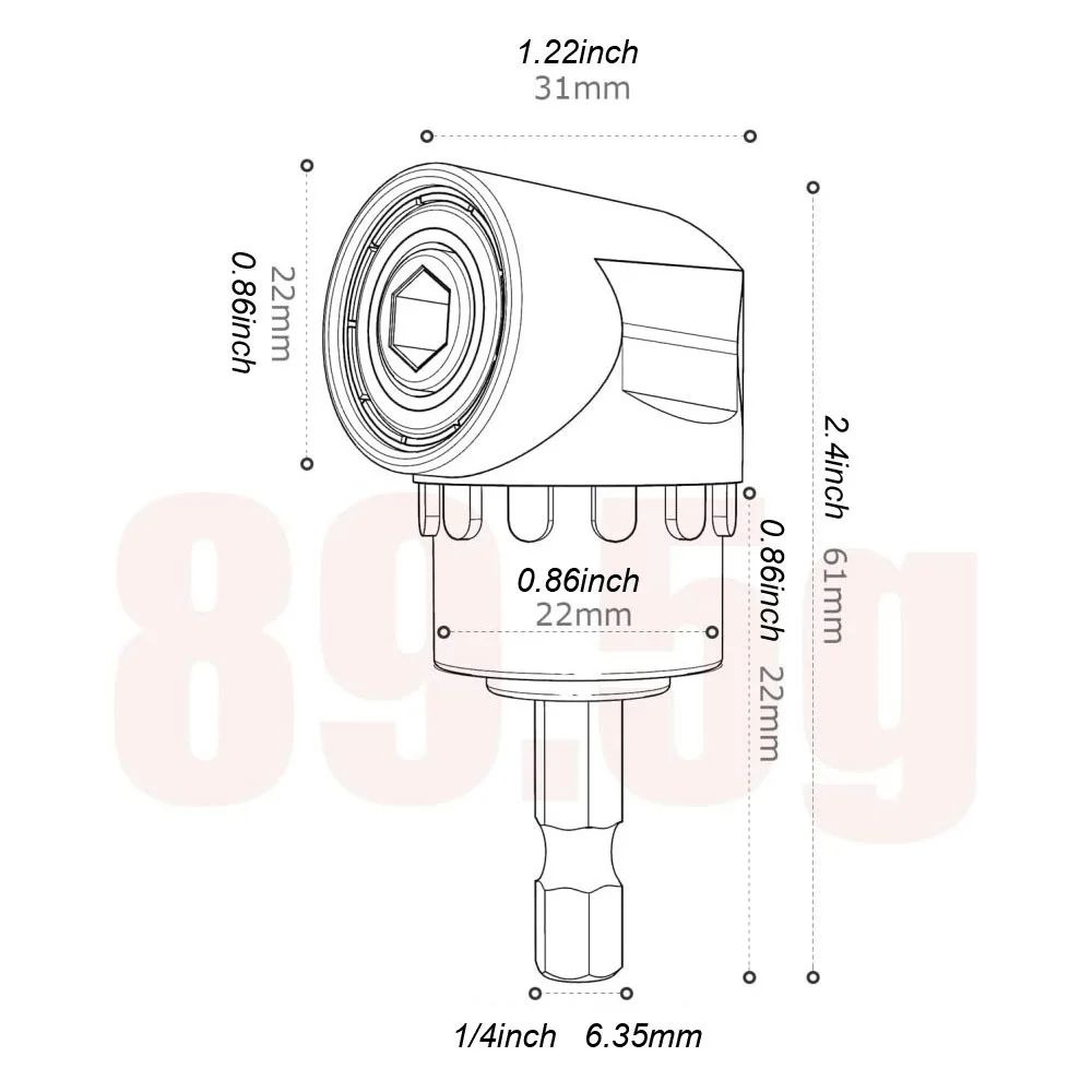 105 Degree Angle Socket Adapter Extension Set 7