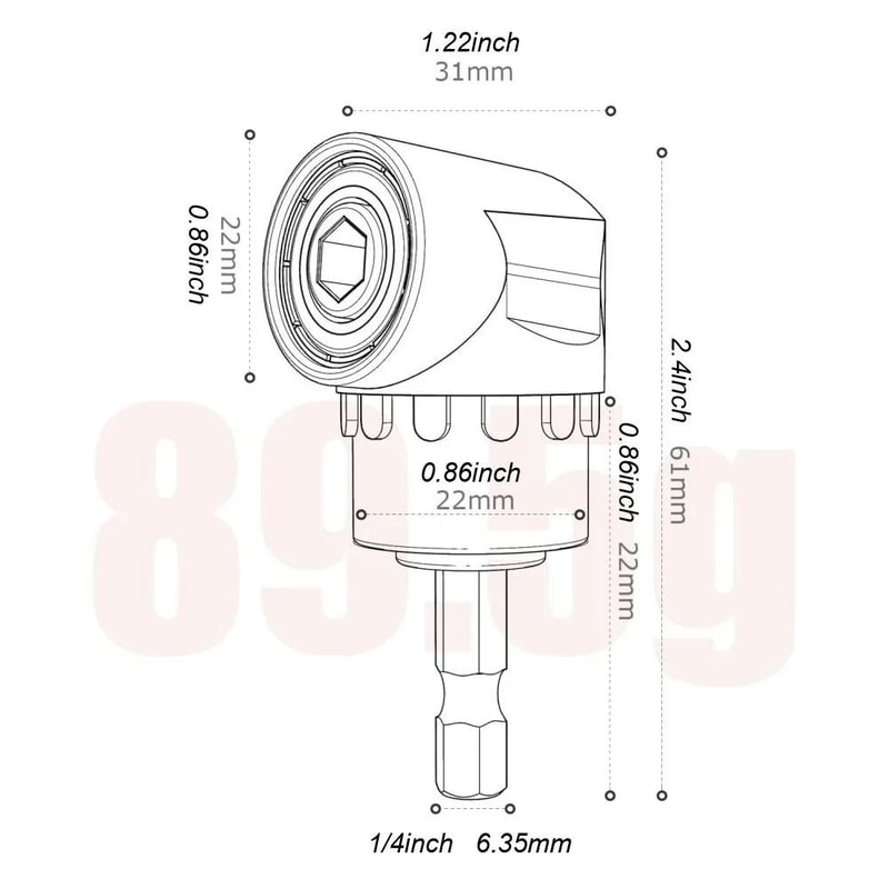 105 Degree Angle Socket Adapter Extension Set 7