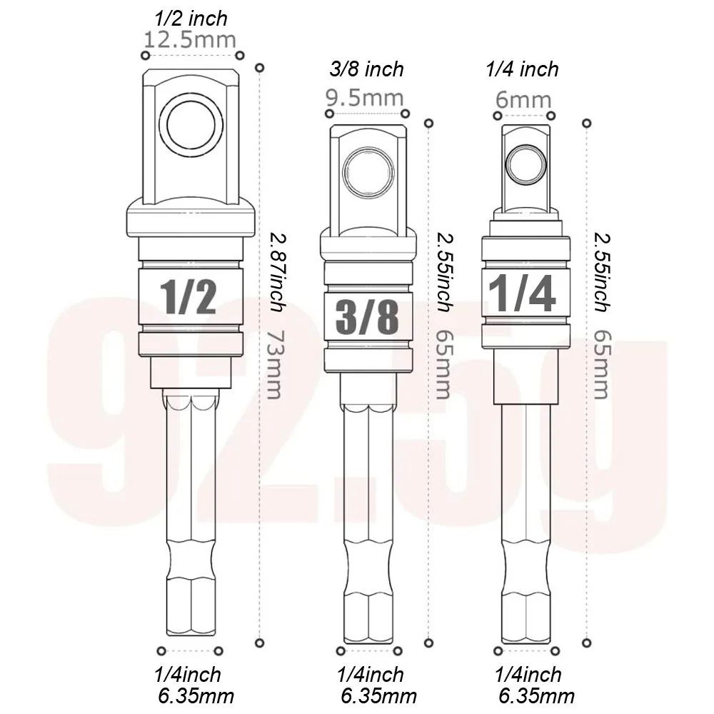 105 Degree Angle Socket Adapter Extension Set 8
