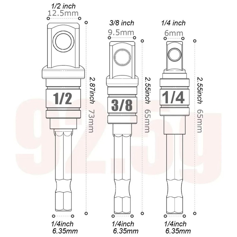 105 Degree Angle Socket Adapter Extension Set 8