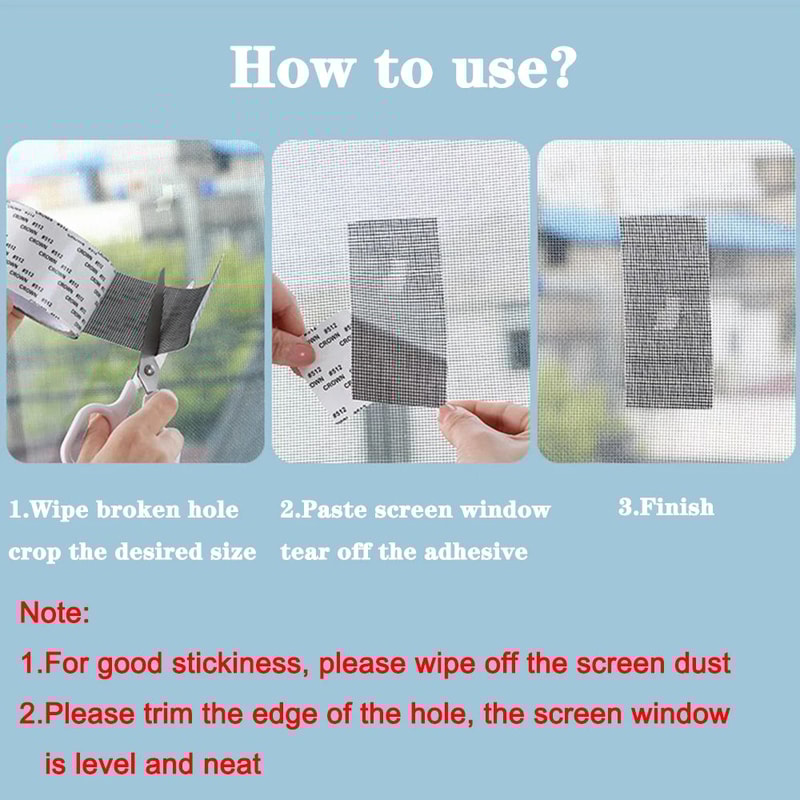 Waterproof Window Screen Repair Tape Mesh Patch 2
