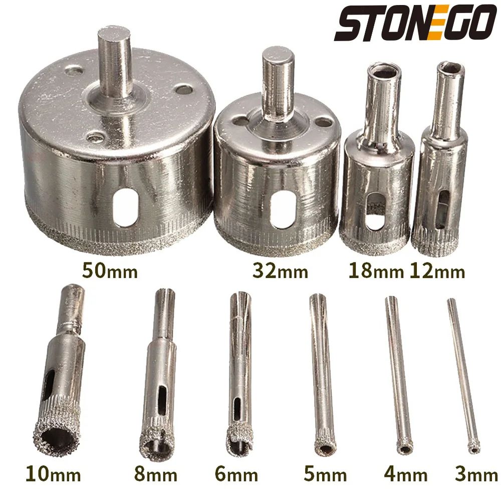 Diamond Coated Hole Saw Drill Bit Set For Tile And Glass 0