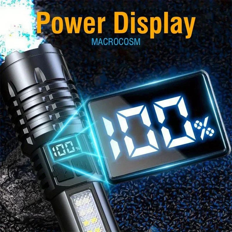 High Power LED Rechargeable Flashlight With Side Light 10
