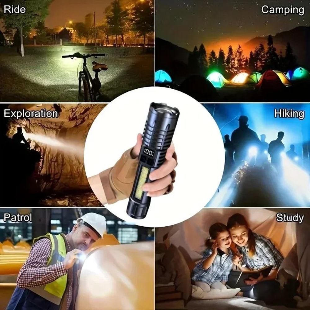 High Power LED Rechargeable Flashlight With Side Light 11