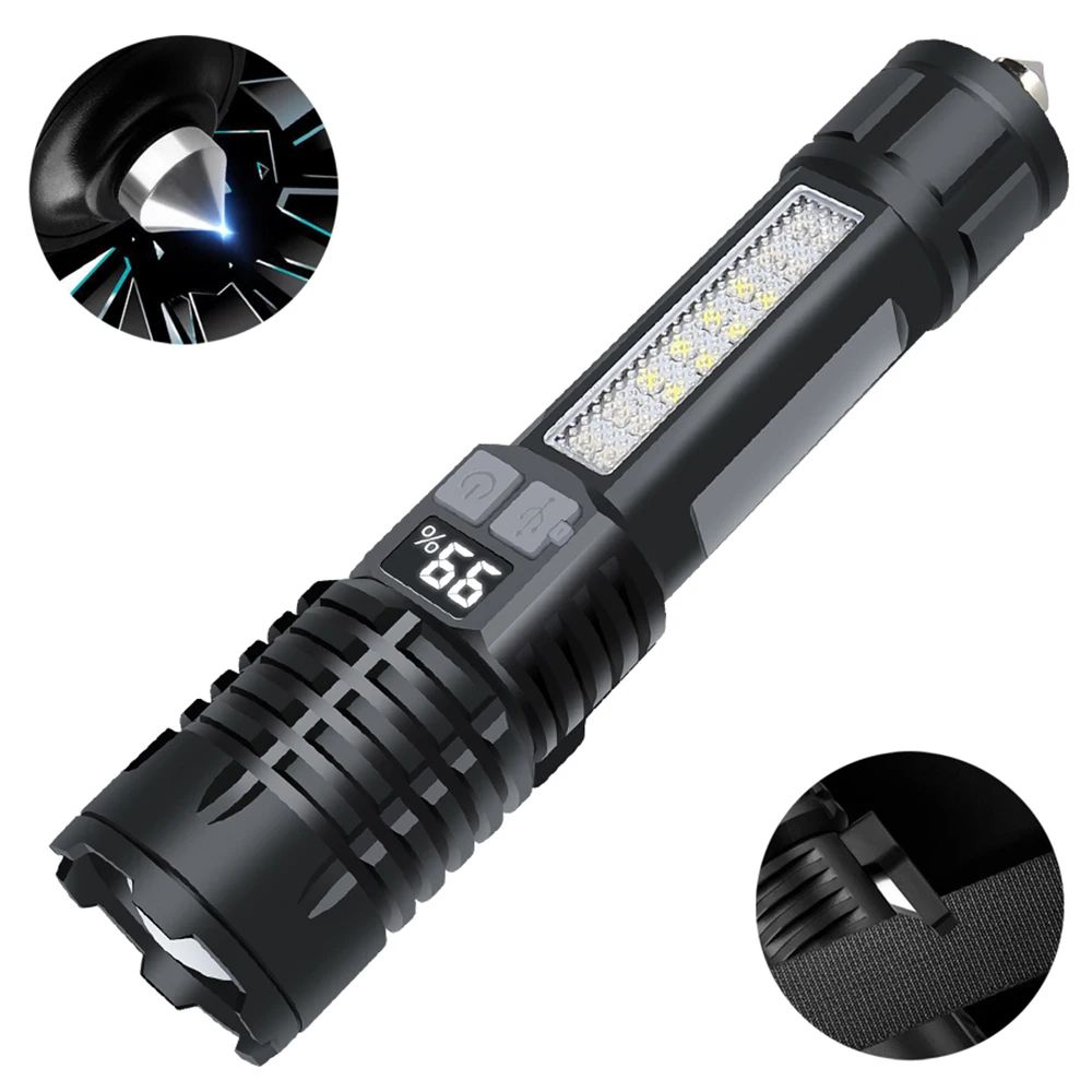 High Power LED Rechargeable Flashlight With Side Light 14