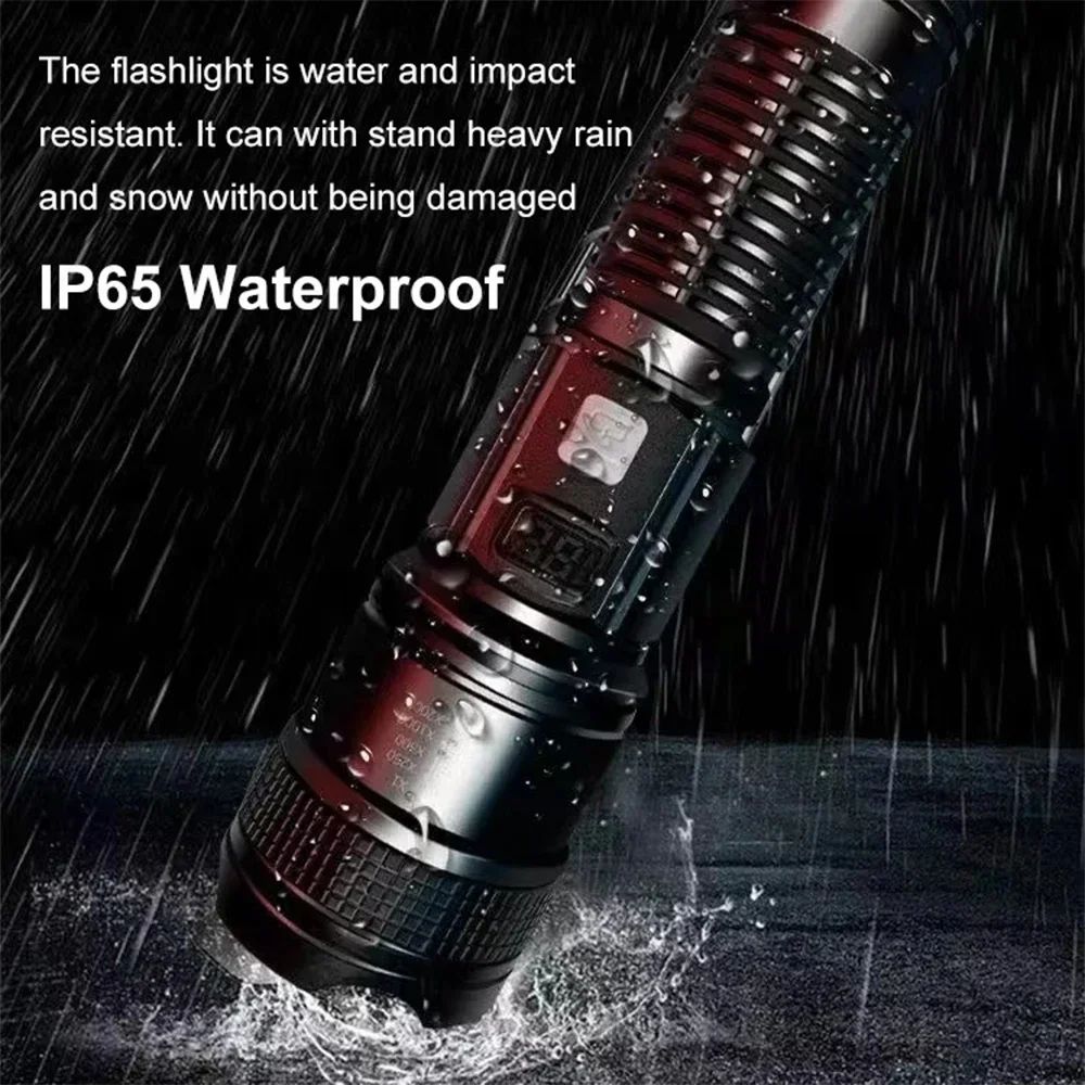 High Power Tactical LED Flashlight With Zoom And Display 6