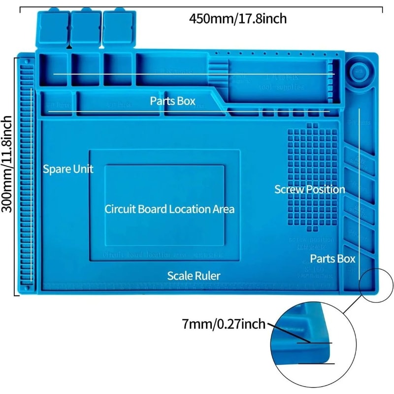 Heat Resistant Silicone Soldering Work Mat 11