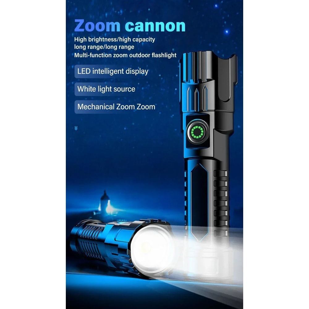 High Power Tactical LED Flashlight With USB Charging 6