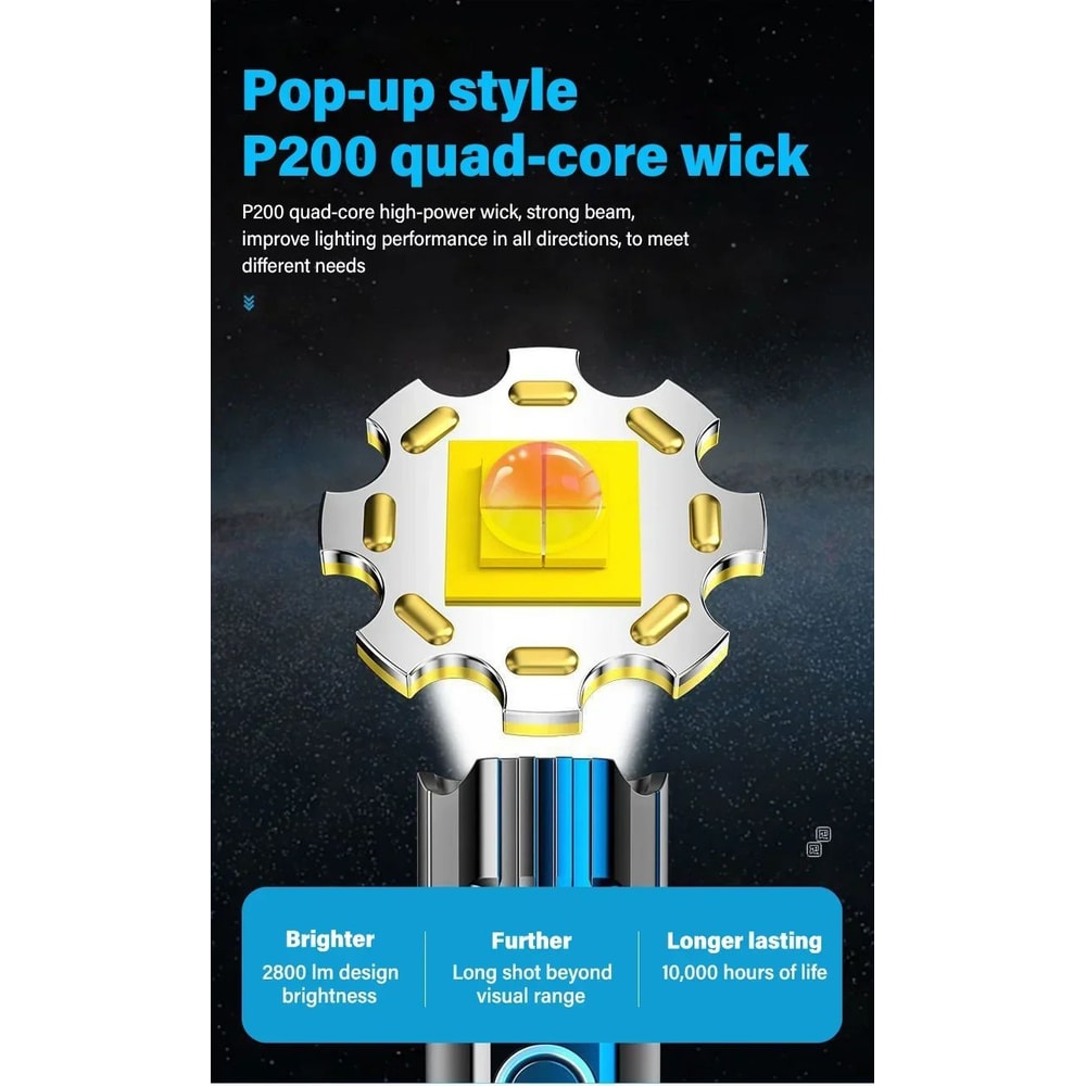 High Power Tactical LED Flashlight With USB Charging 9