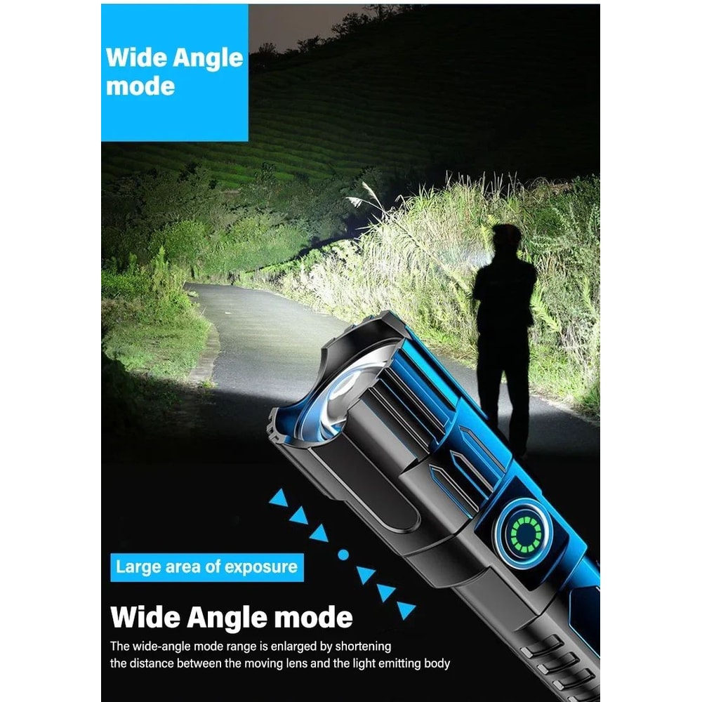 High Power Tactical LED Flashlight With USB Charging 10