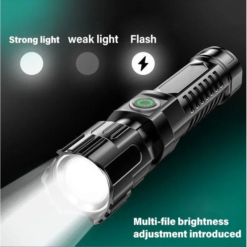 High Power Tactical LED Flashlight With USB Charging 12