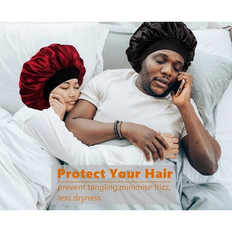 Silky Satin Durag Wave Cap Set For Men And Women 4