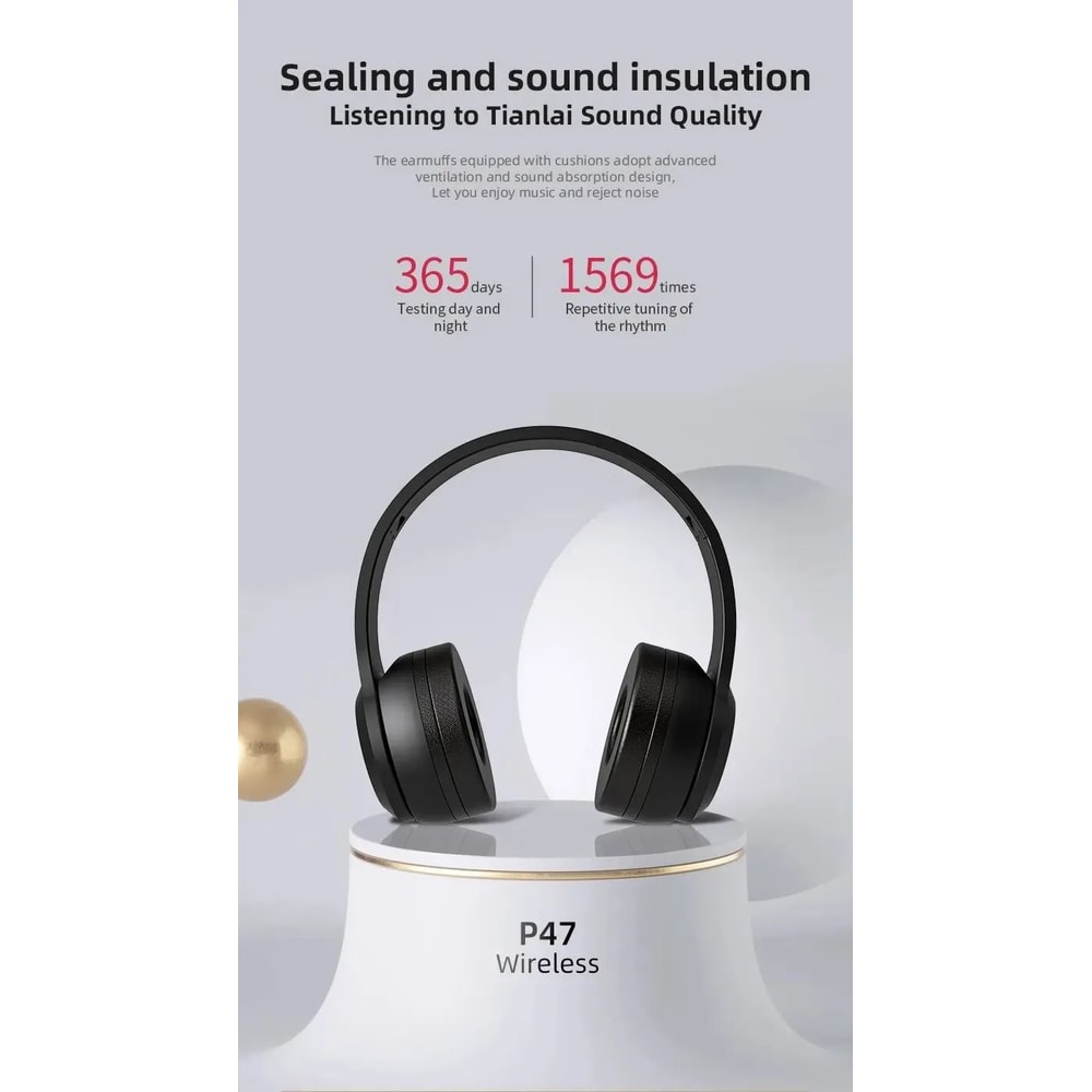 Wireless Bluetooth Noise Canceling Headphones P47 6