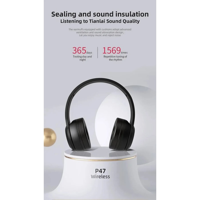 Wireless Bluetooth Noise Canceling Headphones P47 6