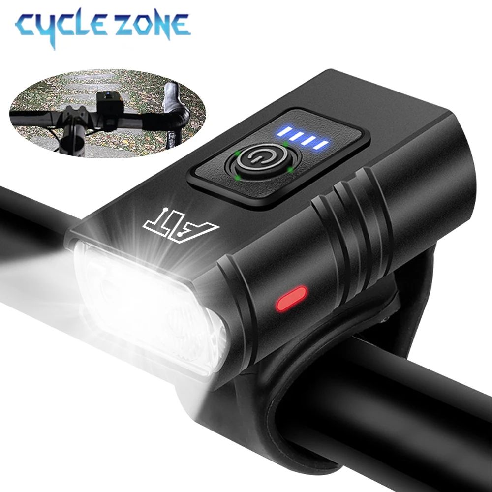 USB Rechargeable LED Bicycle Front Light 0