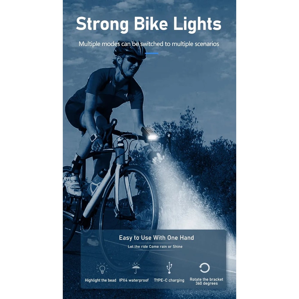USB Rechargeable LED Bicycle Front Light 7