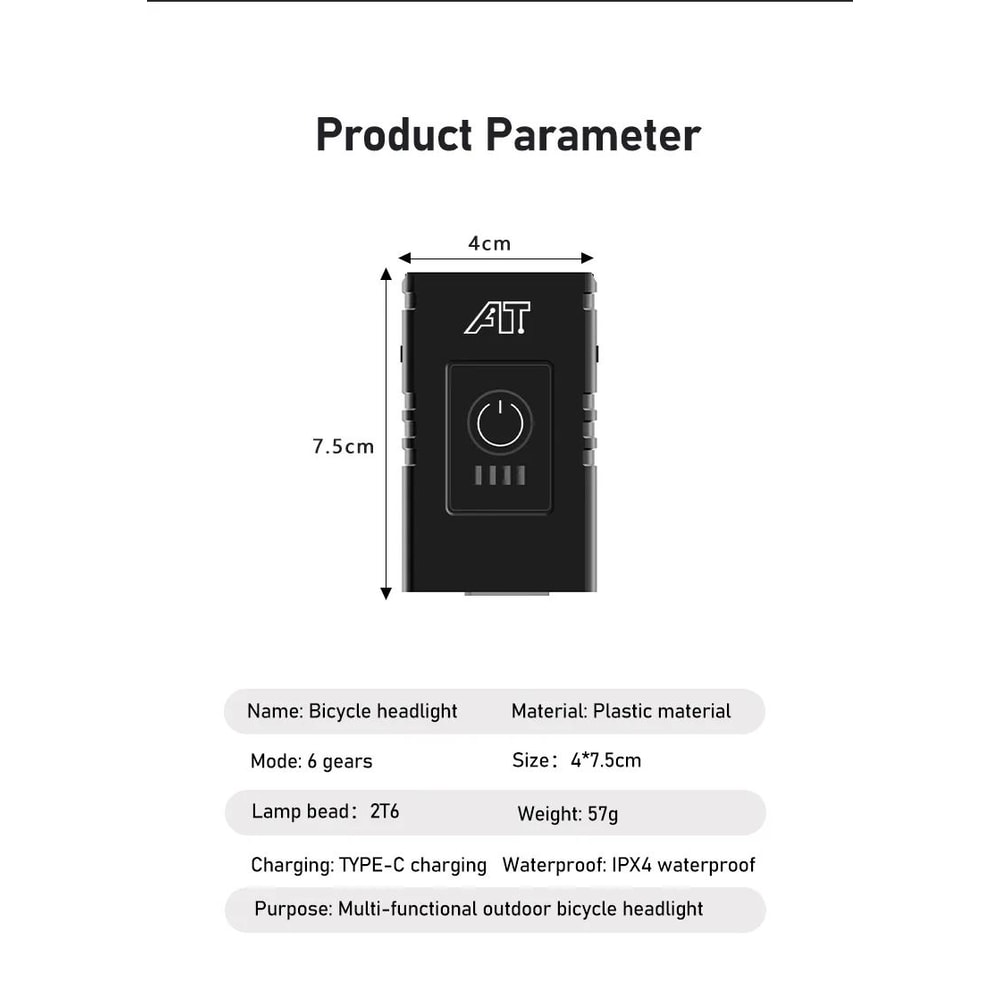 USB Rechargeable LED Bicycle Front Light 13