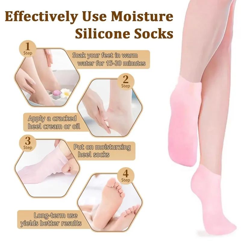 Silicone Moisturizing Foot Care Socks For Soft Heels 4