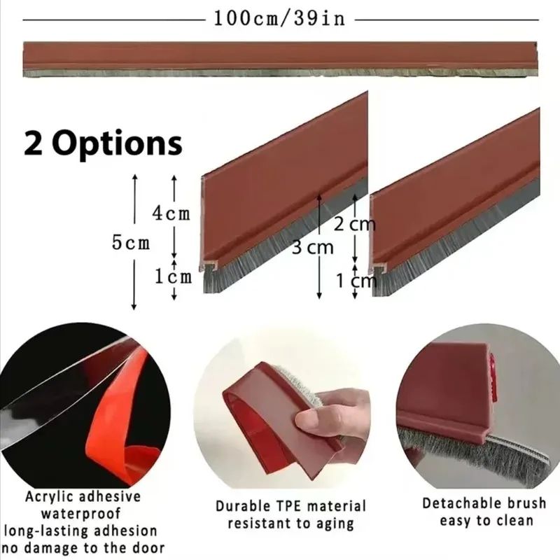 Self Adhesive Brush Door Bottom Seal Strip 1